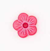 Rode Bloemvormige Knoop met Witte Accenten 13x14mm Knopen KNP00027